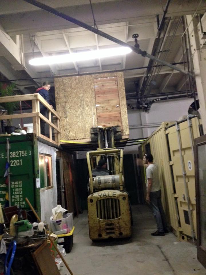 Moving my tiny house from on top of a shipping container (where it was originally constructed) to the floor.